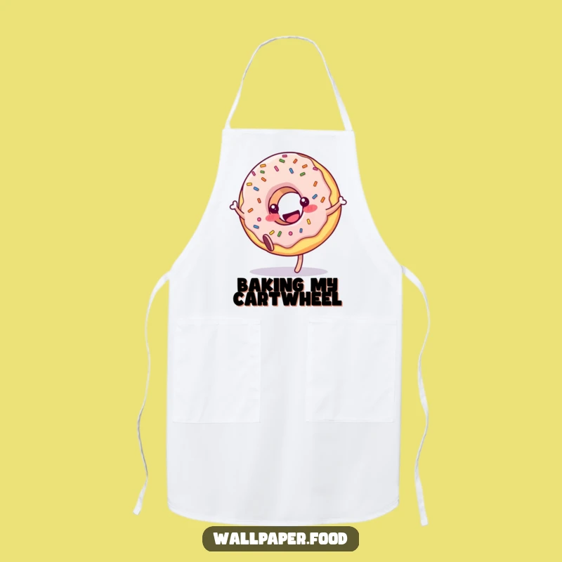 Funny Donut Sprinkle Cartwheel Apron: Bake Up Fun in the Kitchen