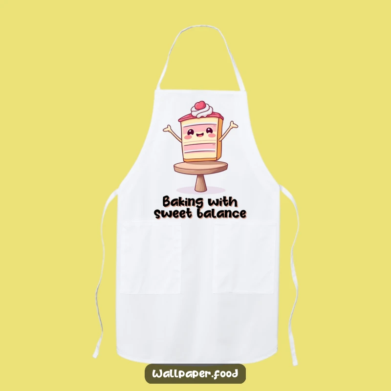 Funny Balancing Cake Slice Apron - Hilarious Dessert Chef Wear for Kitchen Fun