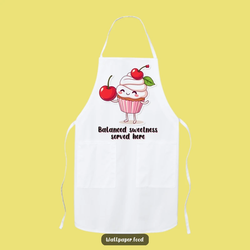 Funny Cupcake Cherry Balance Apron: Cook with Sweet Humor, Perfect Funny Gift