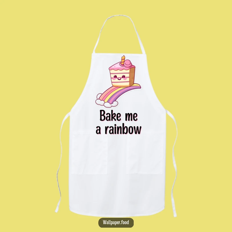 Funny Grinning Cake Rainbow Apron, Sweet Ride Kitchen Humorous Wear