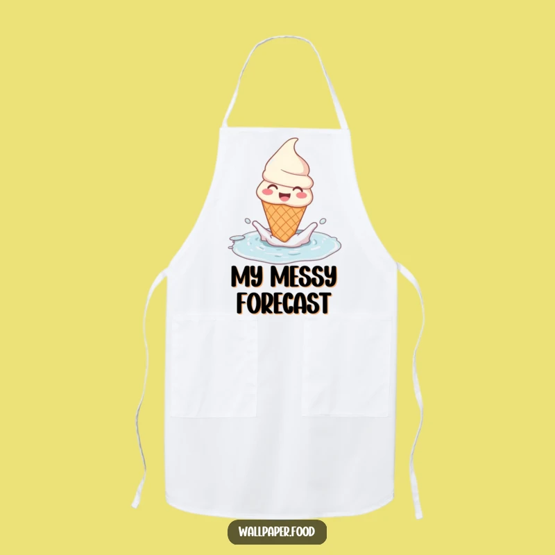 Funny Ice Cream Cone Puddle Splash Apron: Cook Up Fun in the Kitchen