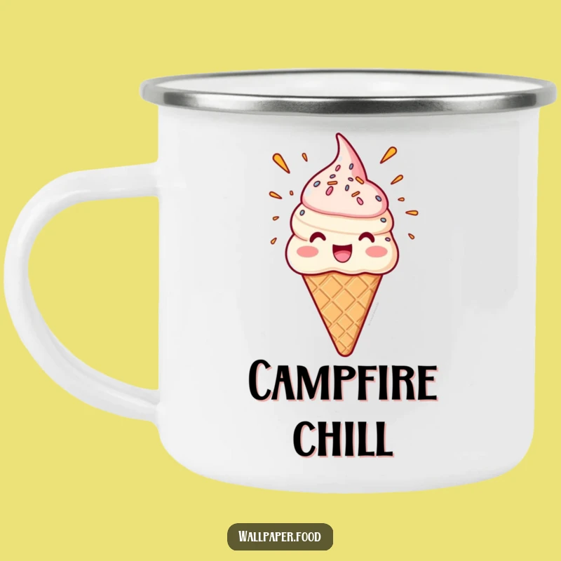 Funny Ice Cream Camping Mug, Sweet Outdoor Treat, Sprinkle Fun