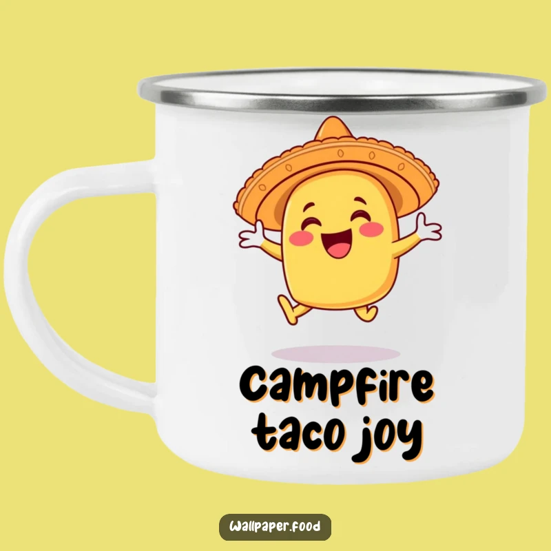Durable Funny Taco Sombrero Leap Camping Mug: Fiesta Fuel for Adventures