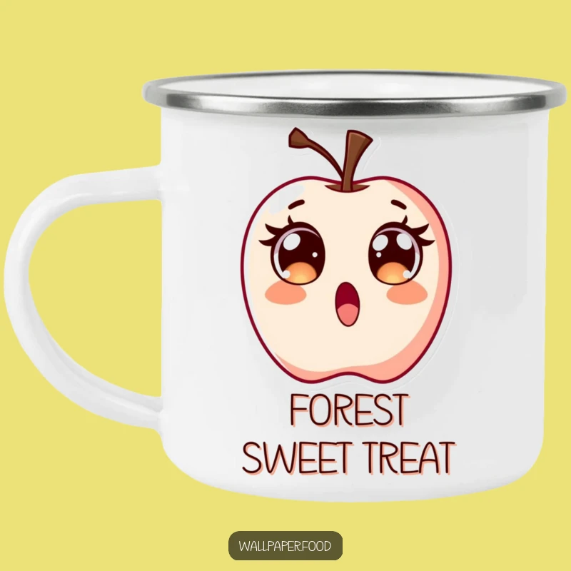 Funny Surprised Candy Apple Camping Mug, Sip Sweet Surprises Outdoors