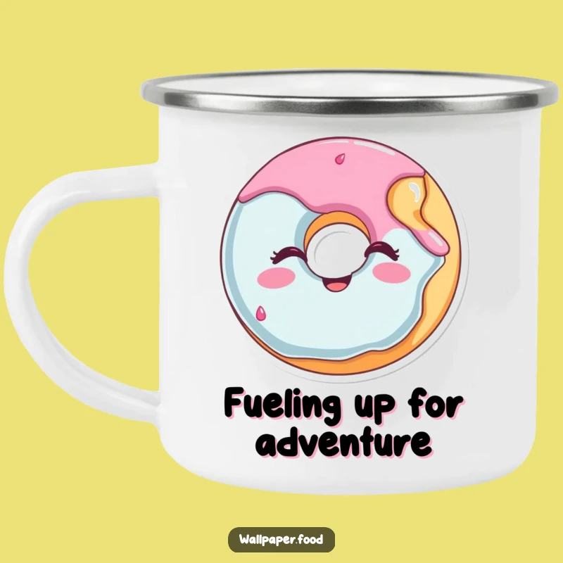 Durable Funny Winking Donut Camping Mug - Enjoy Your Adventure with Humor