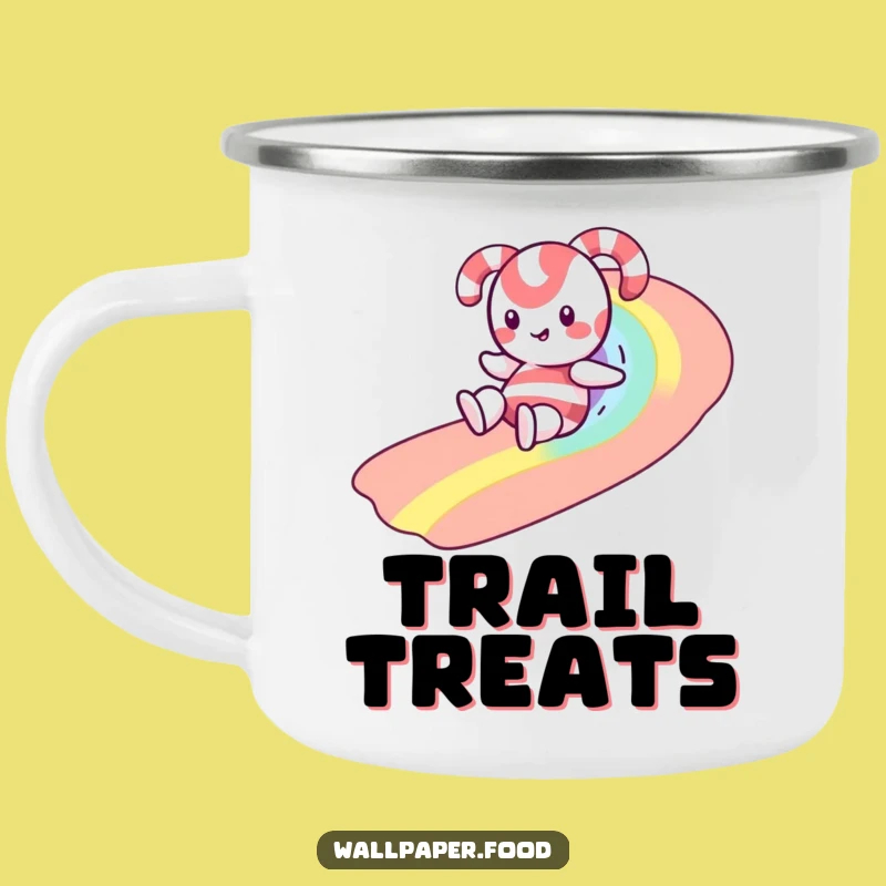Funny Candy Cane Rainbow Camping Mug: Sip Adventure In Sweet Style Gift