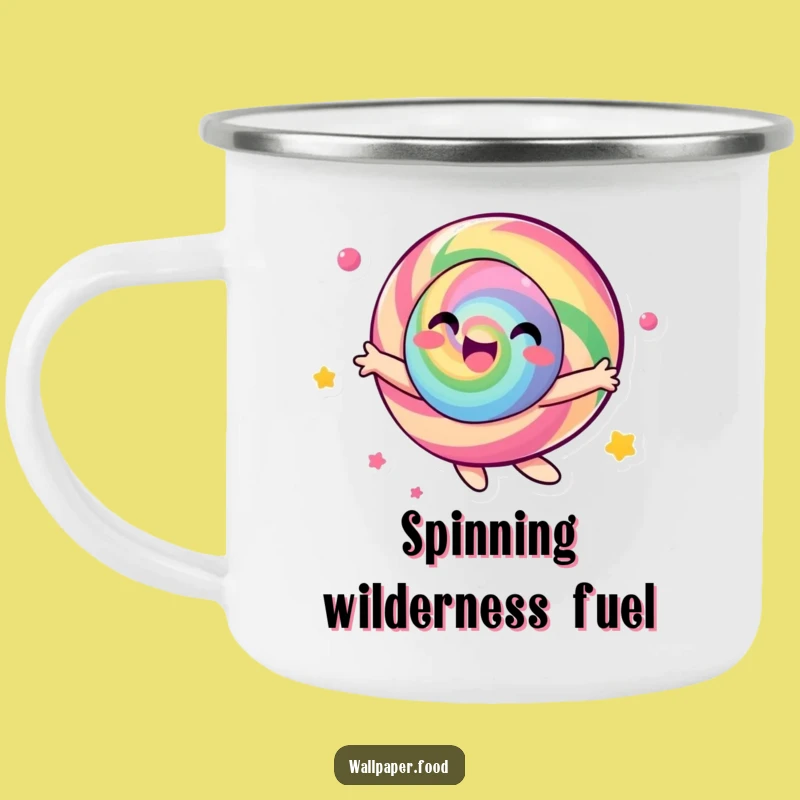 Funny Candy Character Camping Mug - Durable & Joyful Spinning Design, Outdoor Gift