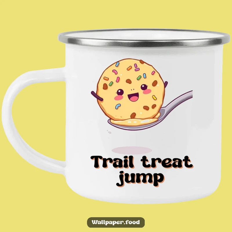 Funny Cookie Jump Camping Mug - Fuel Your Adventures with Sweet Cheer!