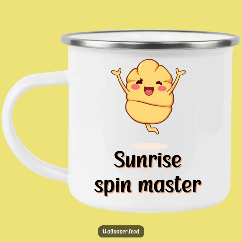 Funny Croissant Pirouette Camping Mug - Adventure Fuel with Elegance