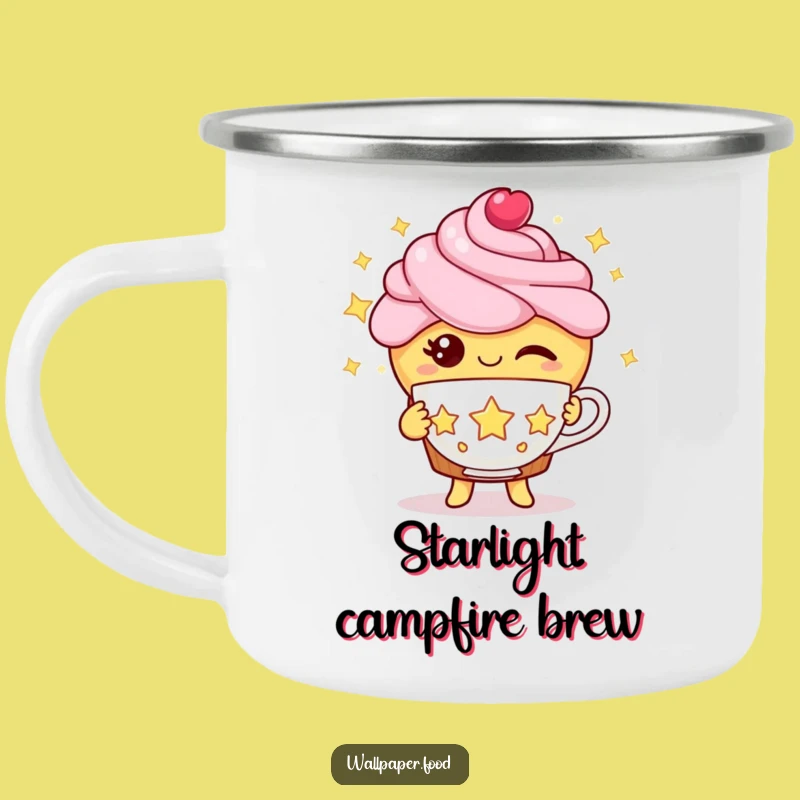 Funny Cupcake Celestial Mug - Winking Character Outdoor Magic Gift!