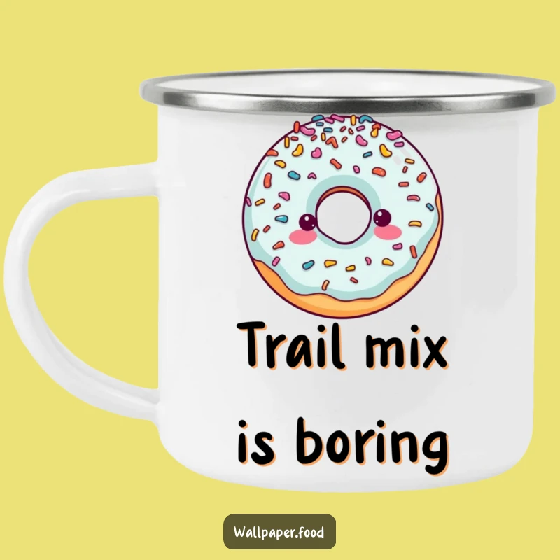 Funny Doughnut Sprinkles Camping Mug: Adventure with Sweet Humor, Perfect Funny Gift