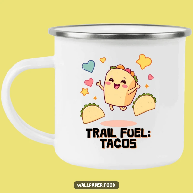 Funny Taco Adventure Camping Mug - Joyful Taco Character Outdoor Gift!