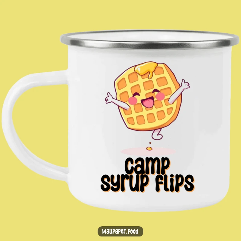 Funny Waffle Cartwheel Camping Mug: Enjoy Your Brew With This Hilarious Breakfast Character Mug, Perfect Funny Gift!