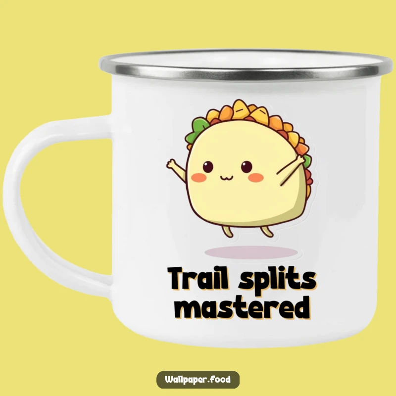 Funny Taco Split Camping Mug: Your adventure buddy for hot and cold drinks.