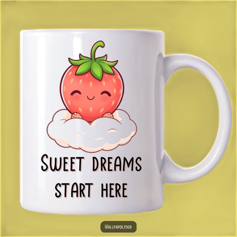 Funny Blushing Strawberry Cream Cloud Mug: Sweet Treat Gift