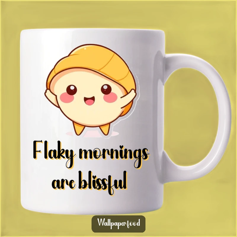 Funny Croissant Stretching Mug - Happy Pastry Layers, Perfect Gift