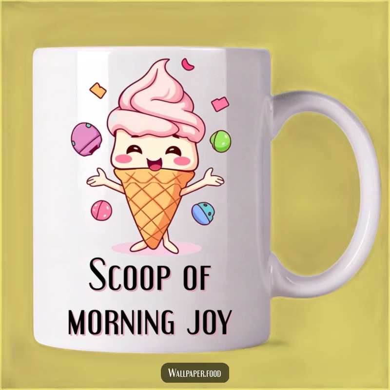 Funny Ice Cream Cone Juggling Mug, Hilarious Gift for Sweet Treat Lovers