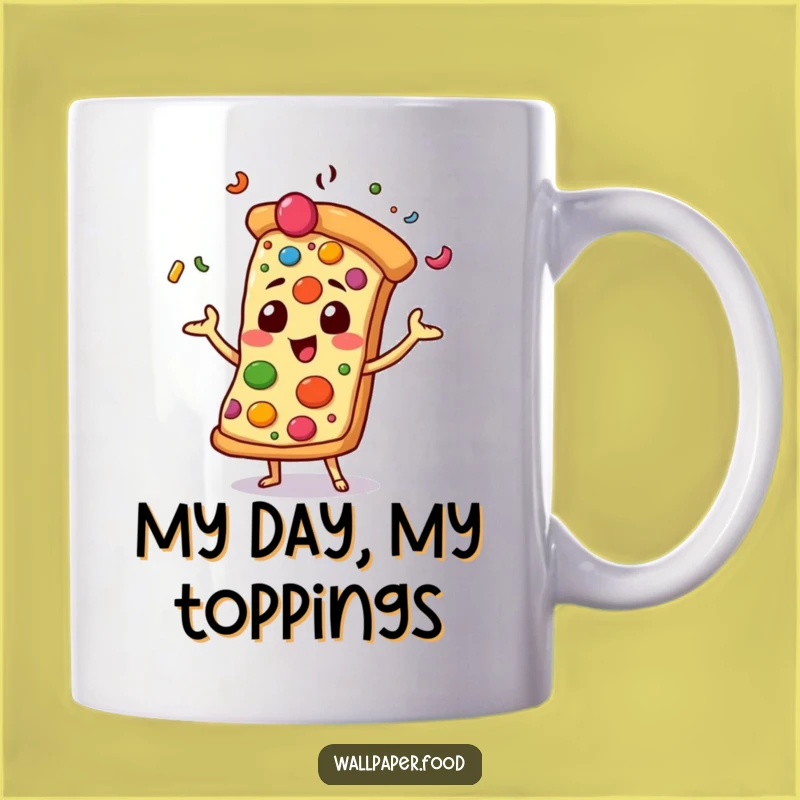 Funny Pizza Slice Mug: Juggling Joyful Toppings, Perfect Gift for Pizza Lovers, Funny