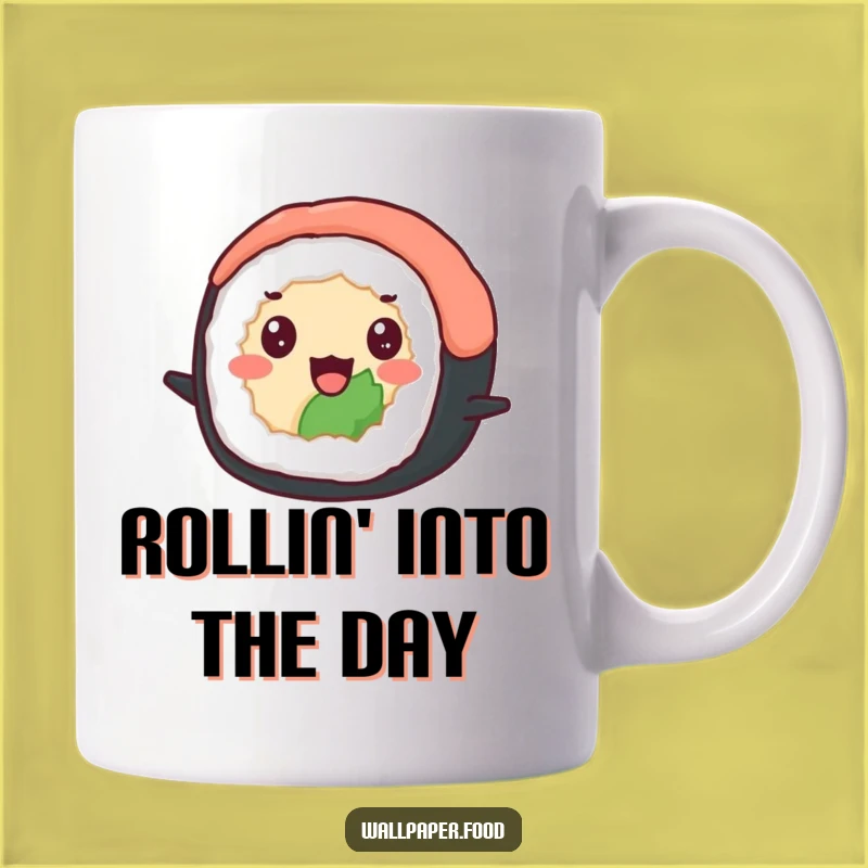 Funny Sushi Bounce Mug - Hilarious Japanese Food Gift for Happy Mornings!