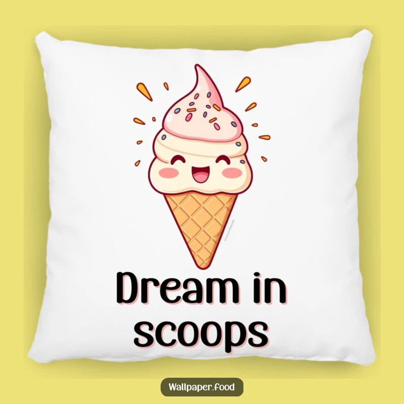 Funny Ice Cream Pillow, Cozy Joy, Sweet Comfort Gift