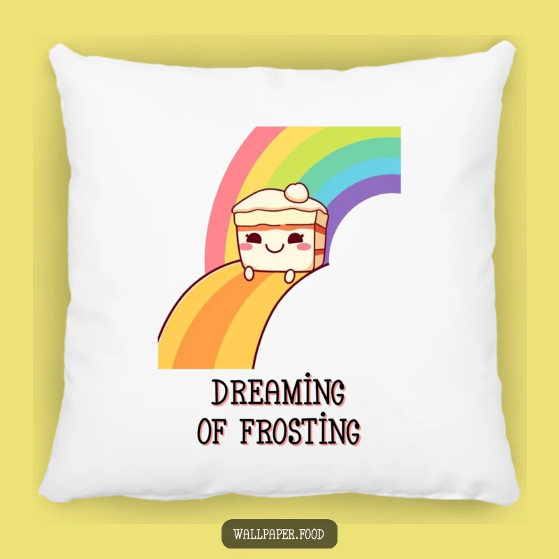 Funny Grinning Cake Rainbow Pillow: Cuddle Up with Sweet Comfort