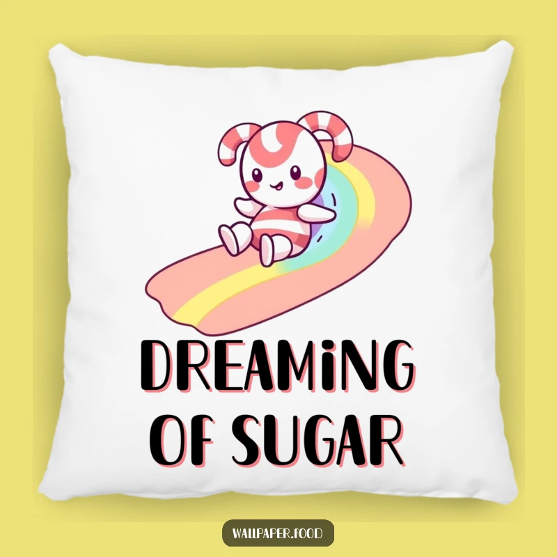 Cozy Funny Candy Cane Sprinkle Rainbow Pillow: Sweet Dreams Guaranteed Gift