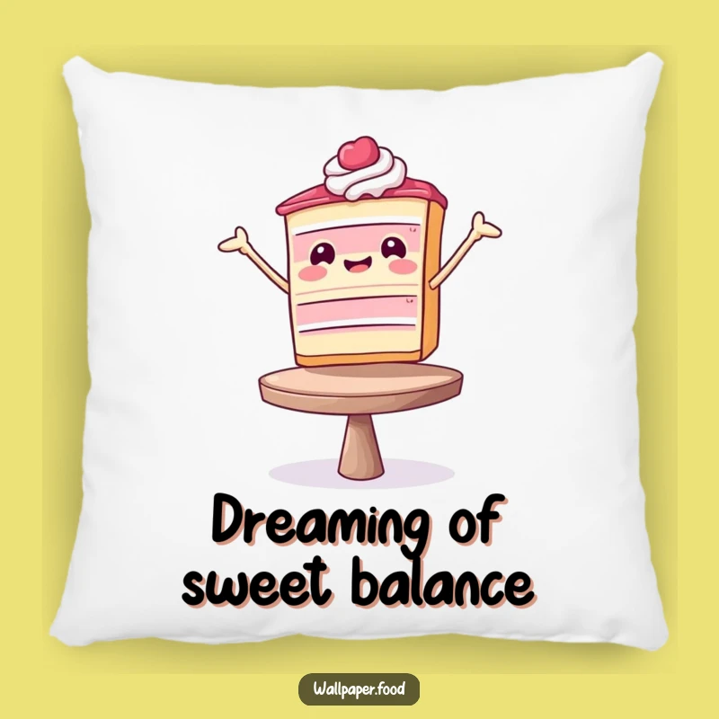 Funny Balancing Cake Slice Pillow - Cozy & Hilarious Dessert Accent for Comfy Spaces