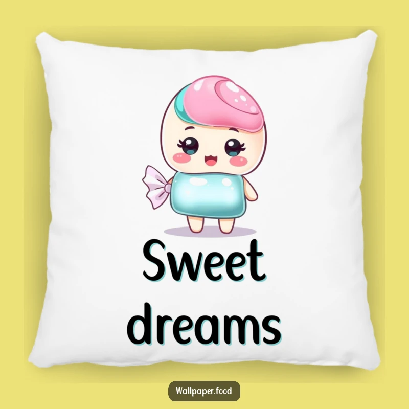 Funny Candy Wrapper Pillow, Cozy Sweetness, Shimmering Comfort