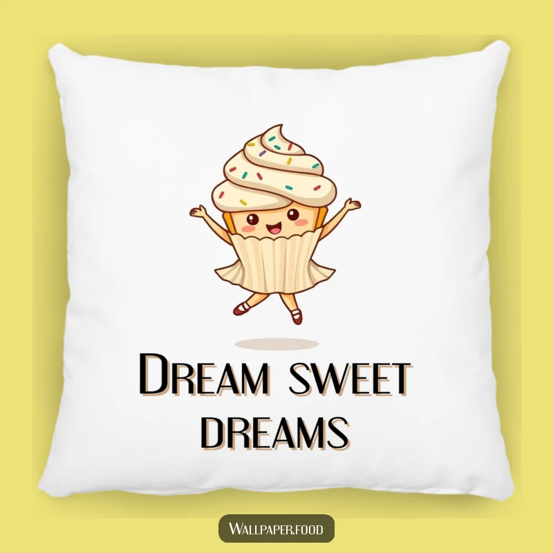 Funny Cupcake Ballet Pillow - Cozy Whimsical Dancer Decor Gift!