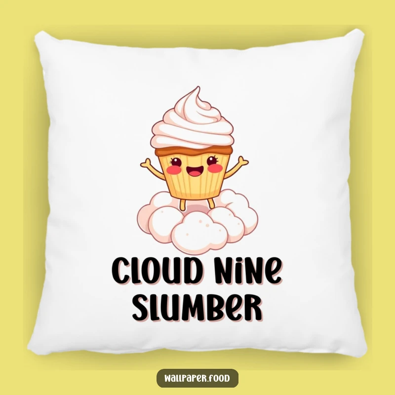 Funny Cupcake Cloud Pillow - Cheerful Treat Character for Cozy Comfort