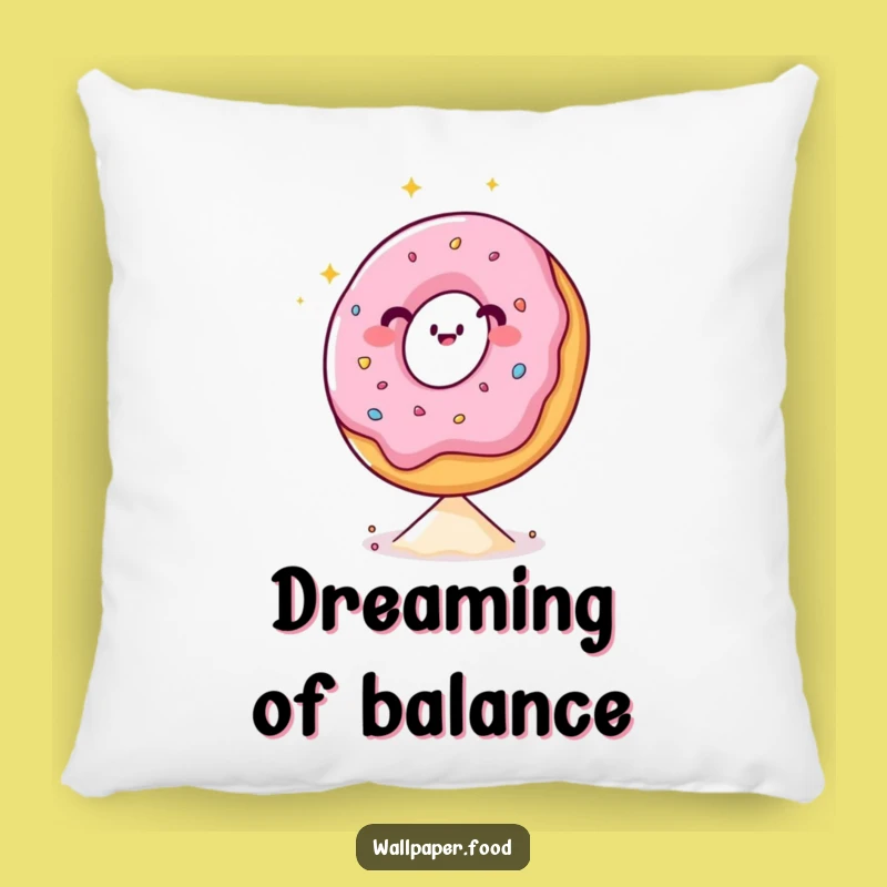 Funny Donut Sprinkle Balance Throw Pillow: Cuddle up with confectionery comedy.