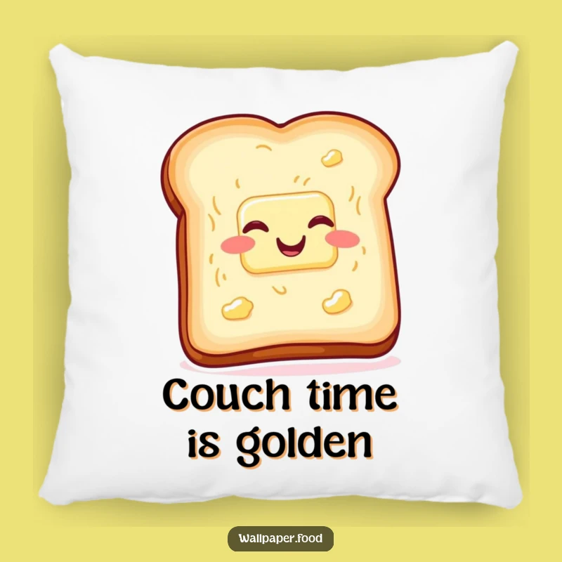 Soft Funny Toast Butter Pillow, Wiggling with Glee Humorous Comfort