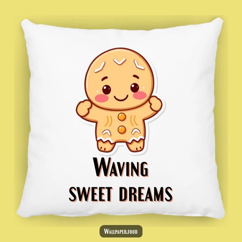 Soft Funny Gingerbread Cookie Wave Pillow: Huggable Holiday Humor!
