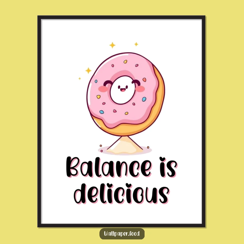 Funny Donut Sprinkle Balance Digital Art: Instant sweetness and humor for your screen.