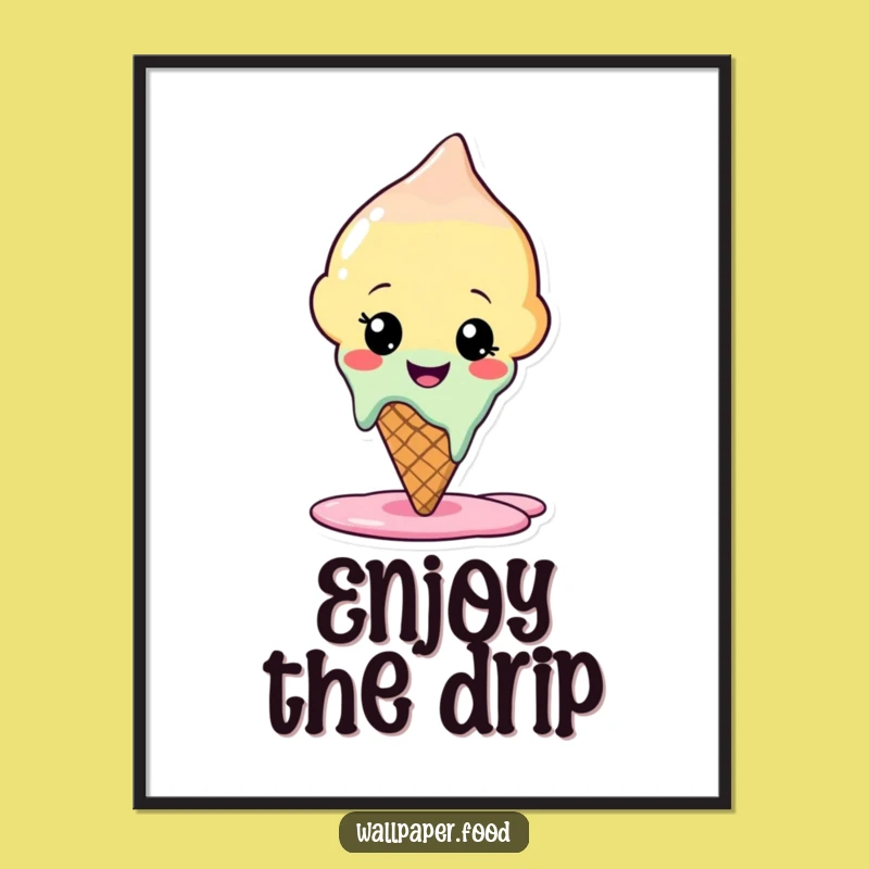 Funny Melting Ice Cream Digital Art: Instant Sweetness for Your Walls!
