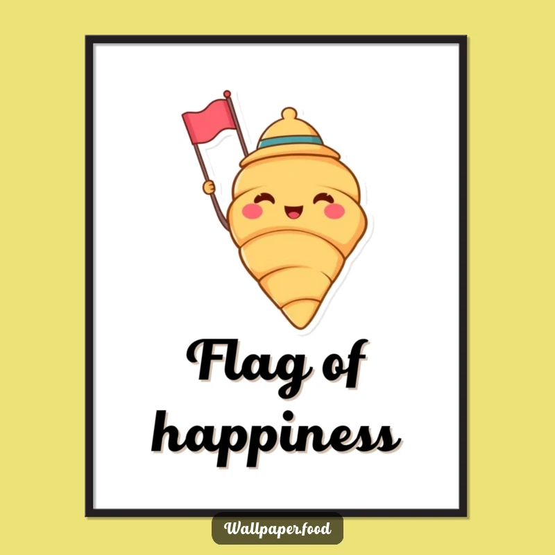 Funny Croissant Hat Digital Art - Instant Cheerful Decor for Your Walls!