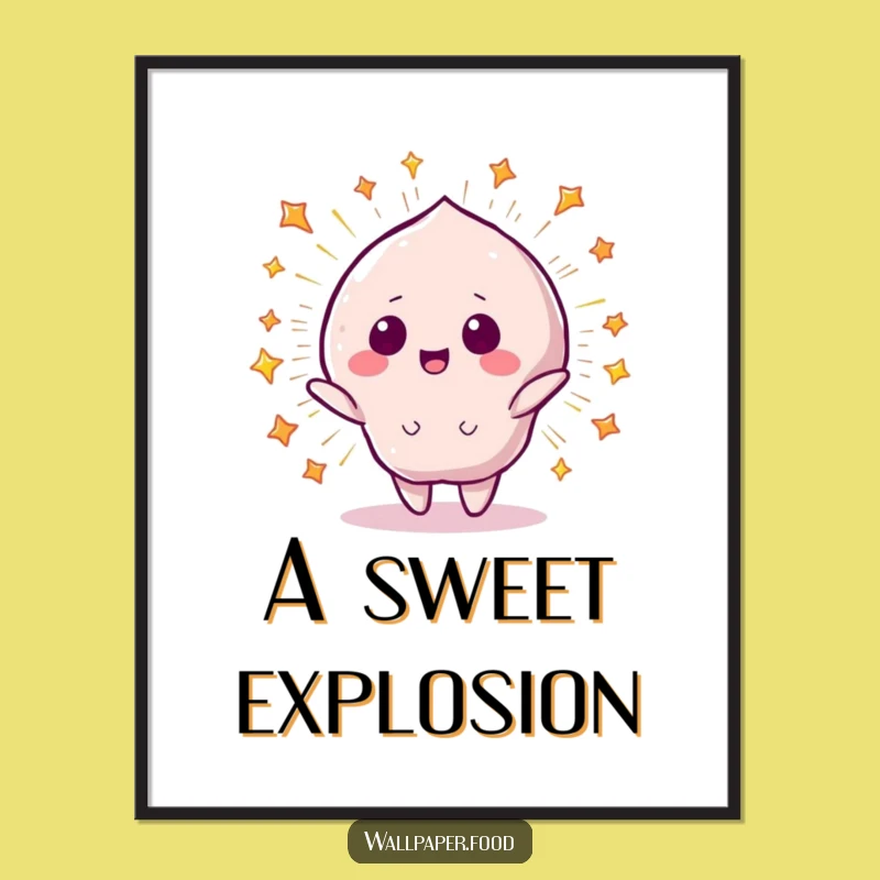 Funny Beaming Candy Digital Art - Starry Explosion, Hilarious Sweet Decor Print