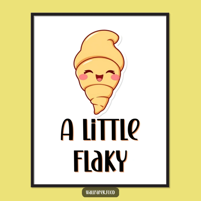 Funny Croissant Wink Digital Art - Cheeky Pastry Character for Instant Delight