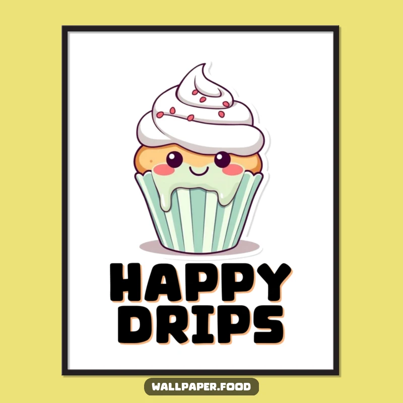 Funny Cupcake Drip Digital Art: Sweet Character for Instant Joy