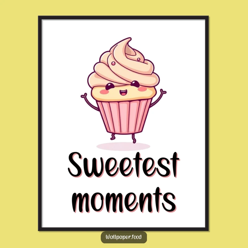 Funny Cupcake Spin Digital Art: Instant Sweetness and Cheer Print
