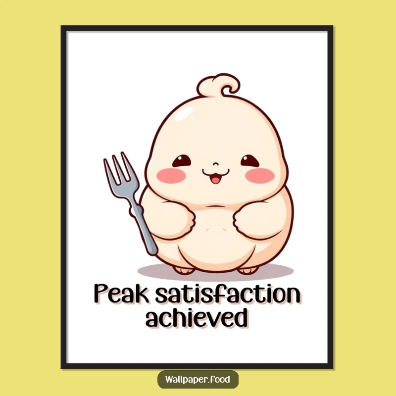 Funny Dumpling Digital Art: Proud Foodie Wall Decor, Instant Humorous Gift