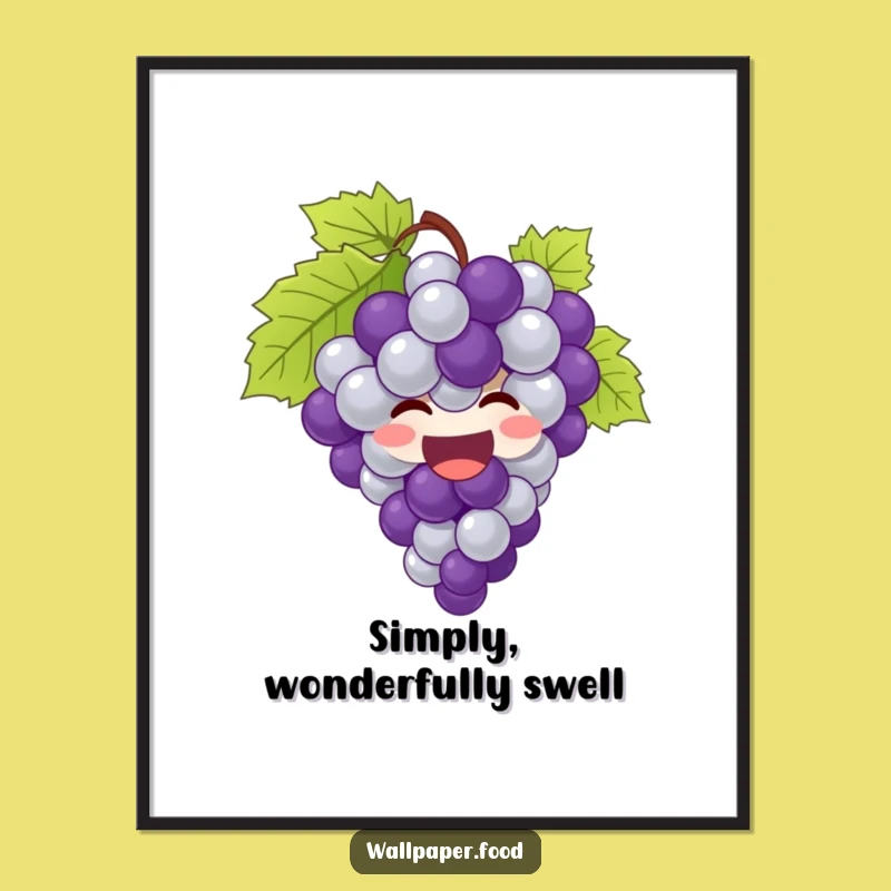 Funny Grapes Digital Art: Joyful Wall Decor, Instant Humorous Gift