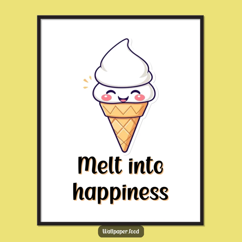 Funny Ice Cream Cone Digital Art - Pure Delight Instant Download