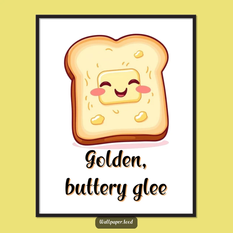 Funny Toast Butter Digital Art Print, Instant Wiggling with Glee Decor