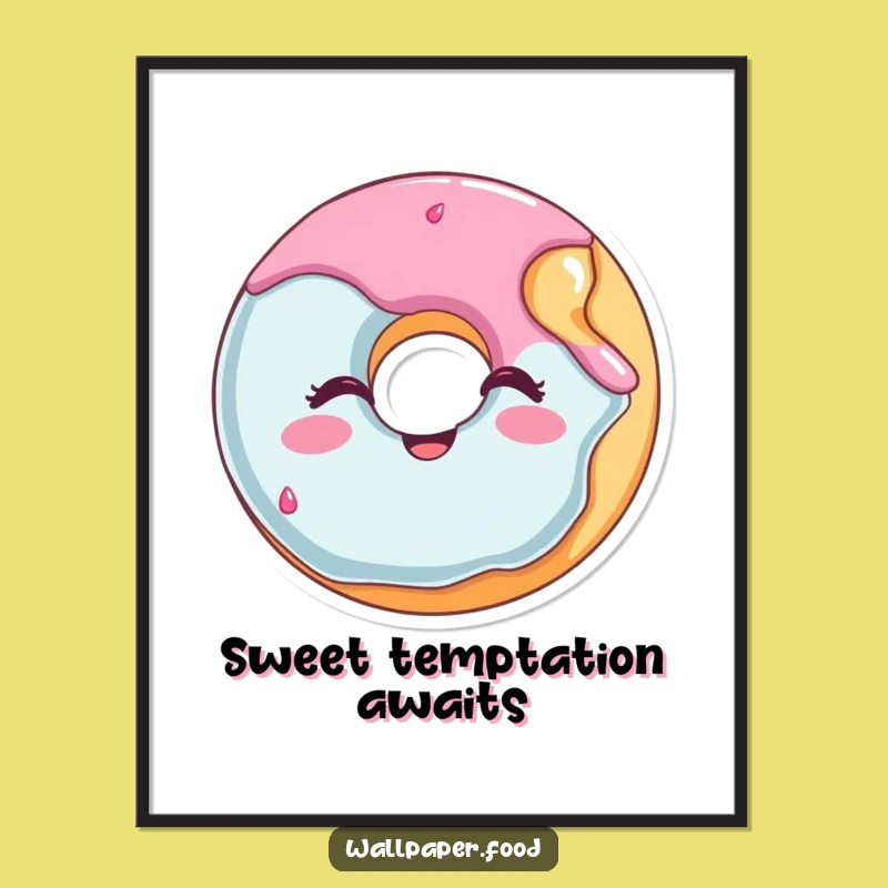 Printable Funny Winking Donut Art - Instant Sweetness and Humorous Decor