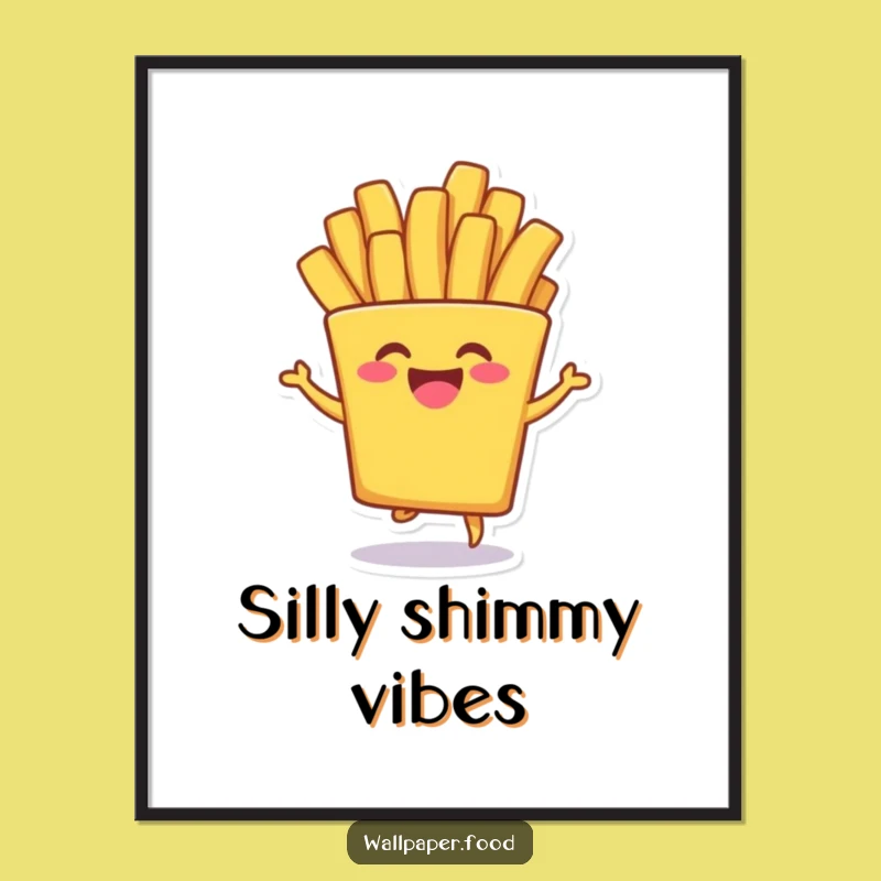 Funny French Fry Shimmy Art Print - Instant Dance Party for Your Walls