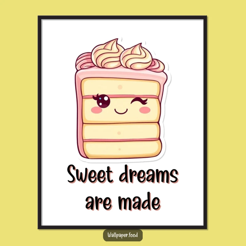Funny Cake Slice Digital Art: Cheerful Frosting Character Decor, Instant Funny Gift Download