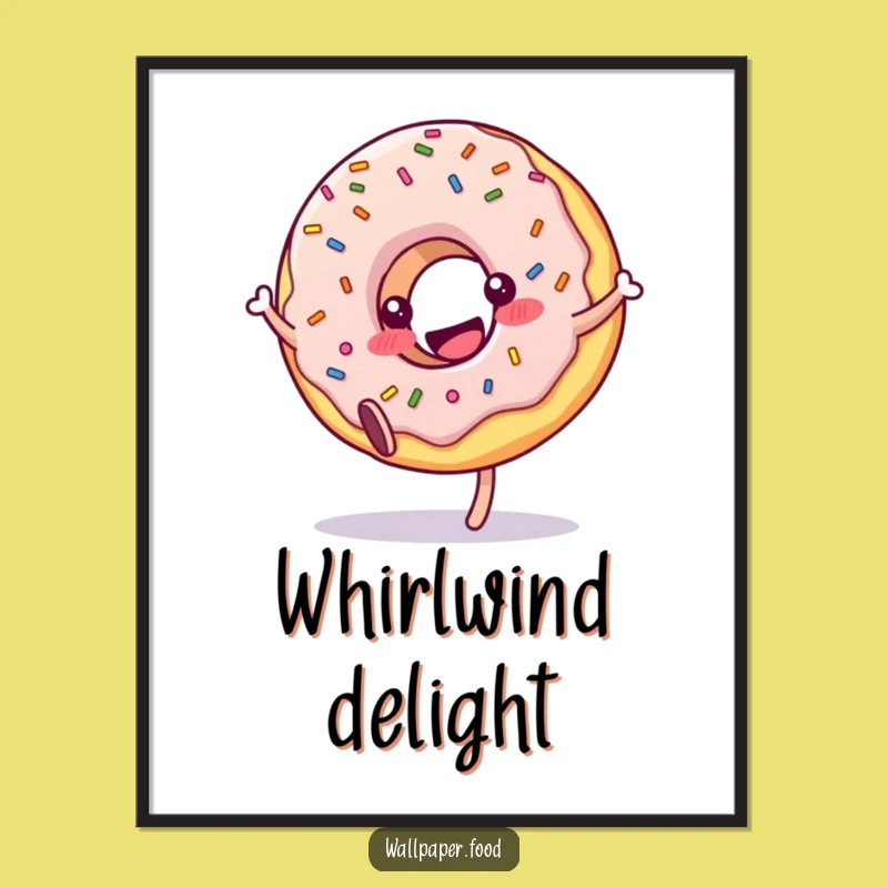 Instant Funny Donut Sprinkle Cartwheel Digital Art: Print Your Fun
