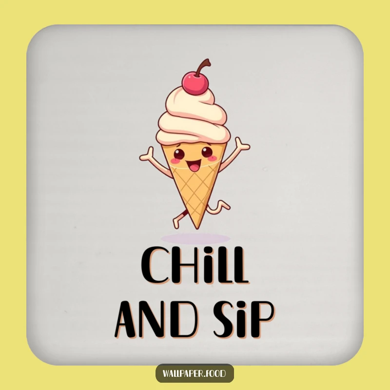 Funny Hopping Ice Cream Coaster - Protect Surfaces with Sweetness