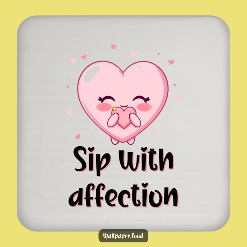 Funny Candy Heart Coaster - Happy Protection with Glitter